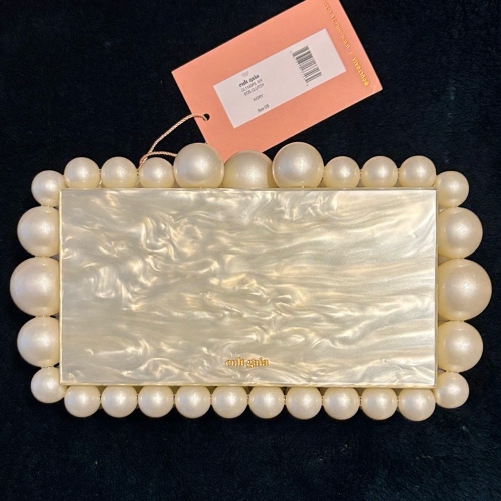 Cult Gaia Pearl-Accented Clutch